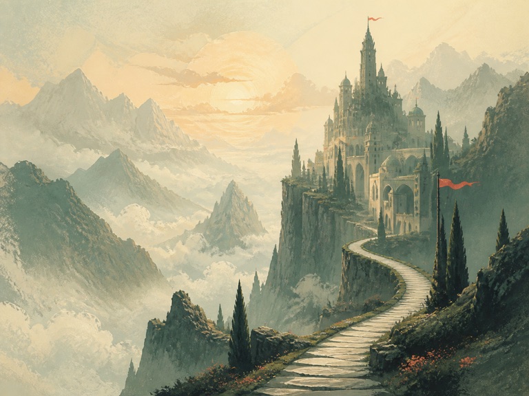 A mountain city above the clouds